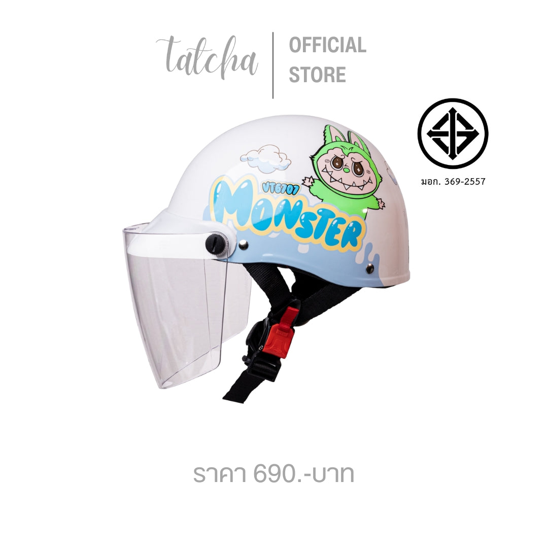 TATCHA KIDS HELMET MONSTER WHITE